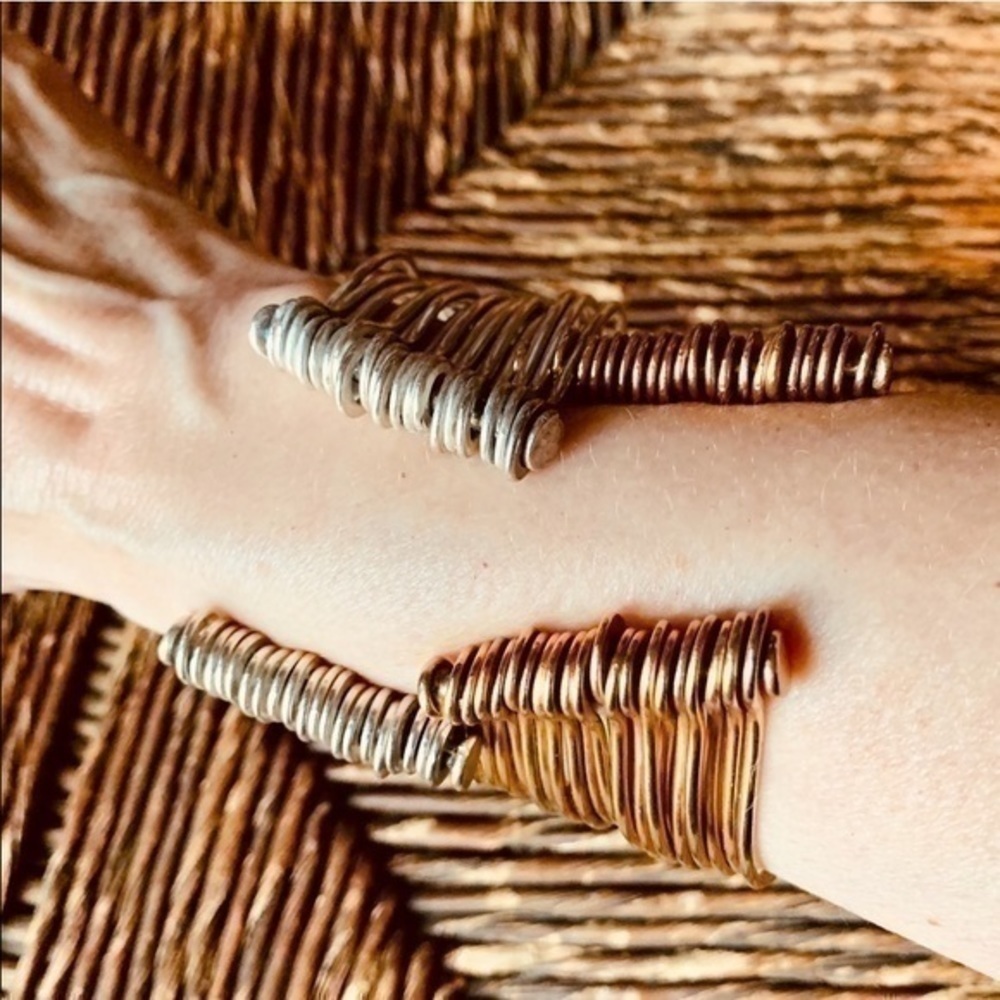Utilitarian Silver Multi-Band Cuff - image 6